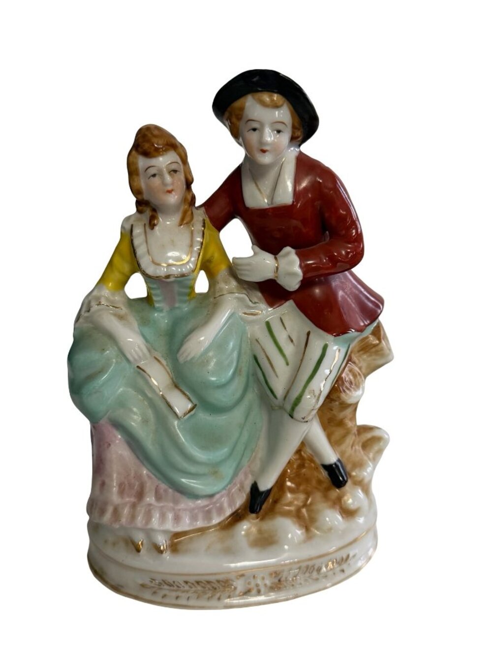 Vintage Occupied Japan Colonial Courting Couple Porcelain Figurine 1945-1952